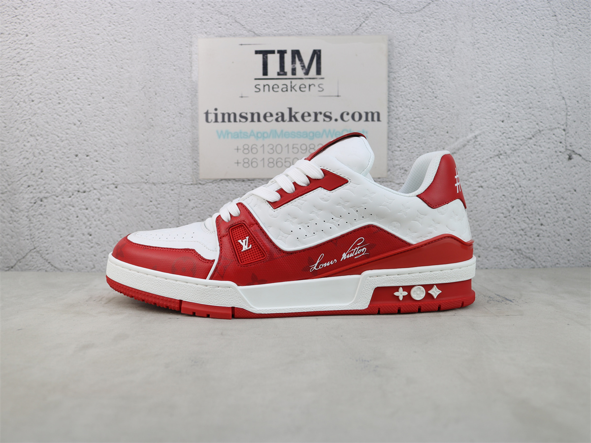 LV Trainer Sneaker Red White